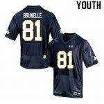 Notre Dame Fighting Irish Youth Jay Brunelle #81 Navy Under Armour Authentic Stitched College NCAA Football Jersey FBS0399IY